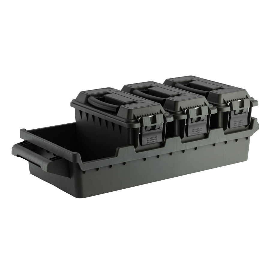 SET 4 CAISSES MUNITIONS AVEC BAC DE TRANSPORT