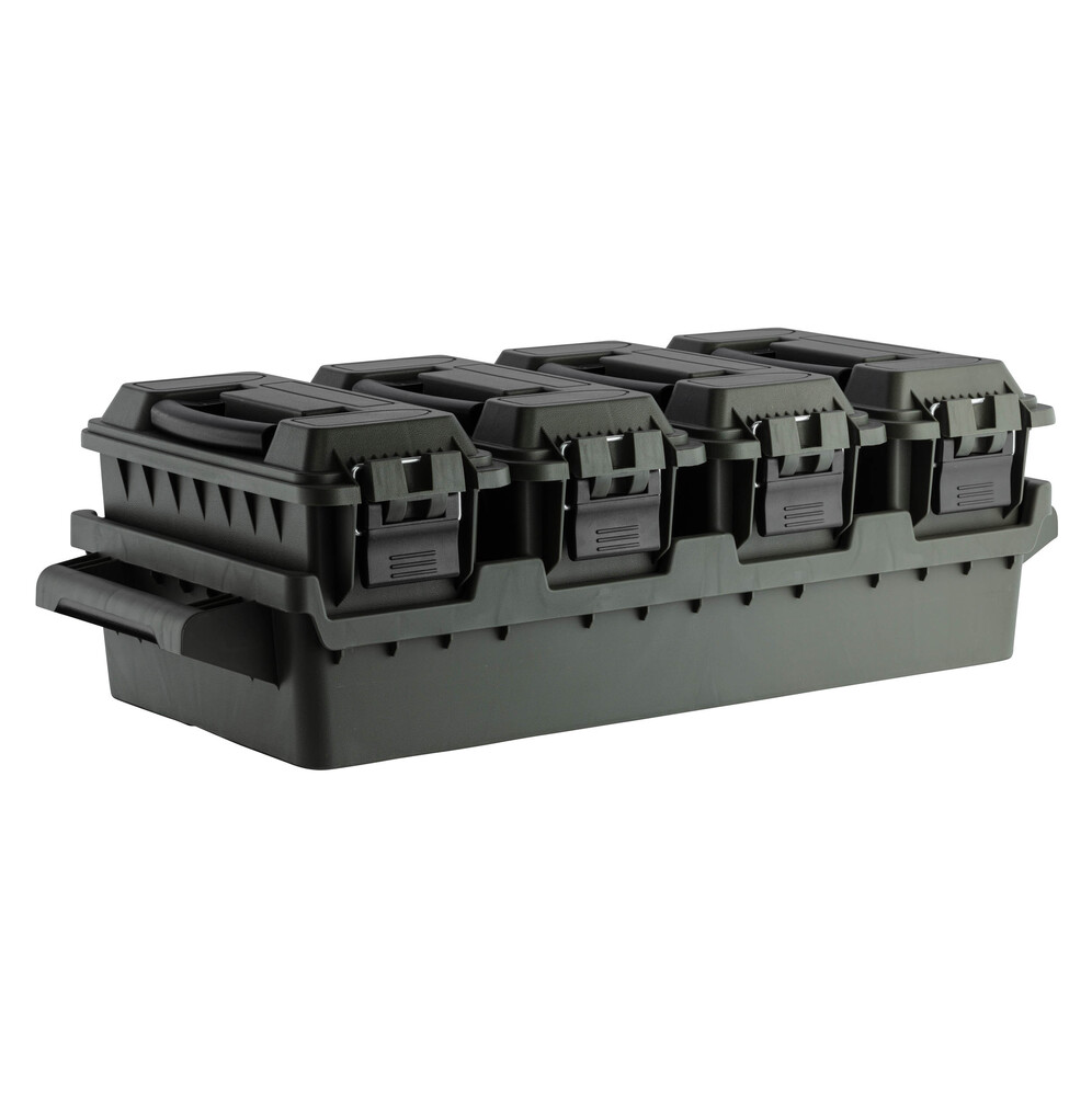 SET 4 CAISSES MUNITIONS AVEC BAC DE TRANSPORT