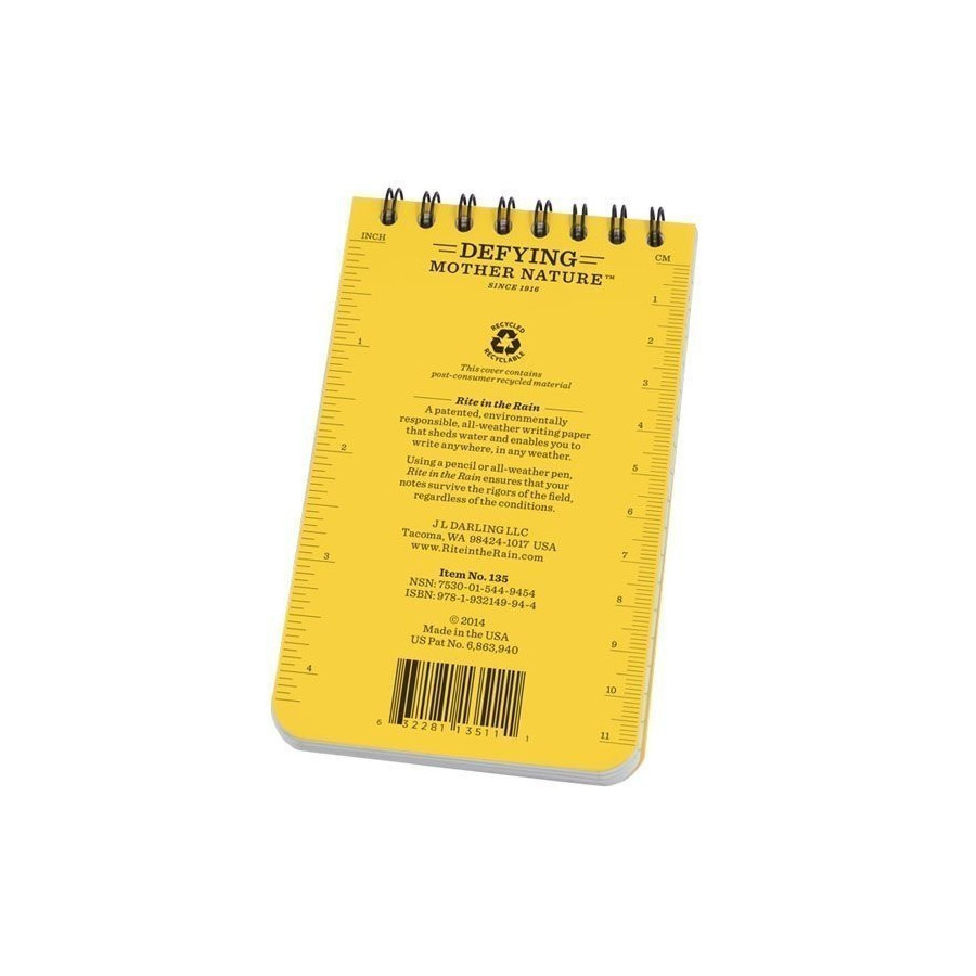 CARNET RITE IN THE RAIN 100 PAGES, SPIRALE HORIZONTALE 7.6X12.7CM