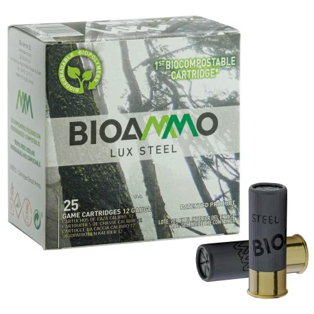 CARTOUCHE, BIO AMMO LUX ACIER, 12/70, 16MM 28G PB5 BOITE DE 25
