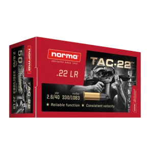 MUNITIONS NORMA 22LR 40GR TAC-22 LRN SUBSONIC PLOMB X50 tac22