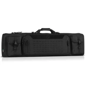 SAVIOR EQUIPMENT URBAN WARFARE DOUBLE RIFLE BAG GUN - SUITABLE FOR RIFLE SHOTGUN, W/ BACKPACK STRAP,BLACK,51\'\' LONG