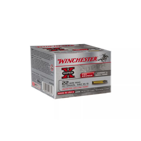 BALLES 22WM SUPER X JACKETED HP 40 GR X150