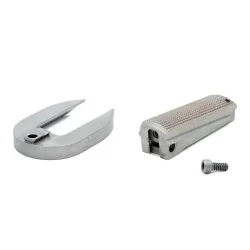 EEMANN TECH TWO PIECES MAGWELL FOR 1911, 25 LPI CHECKERED - COLOR SILVER