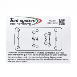 TONI SYSTEM OPXGL ALUMINIUM RED DOT BASE FOR GLOCK G17, G19, G22, G23, G34, G35 TYPE A