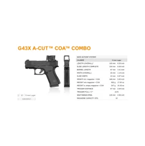 PISTOLET GLOCK 43X FS ACUT COMBO AIMPOINT COA