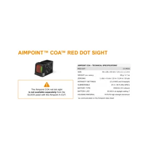 PISTOLET GLOCK 43X FS ACUT COMBO AIMPOINT COA
