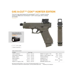 PISTOLET GLOCK 45 HUNTER EDITION ACUT FILETE COMBO AIMPOINT COA GTL II