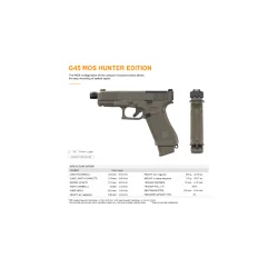 PISTOLET GLOCK 45 HUNTER EDITION MOS FILETE 9X19