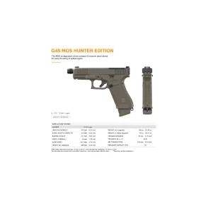 PISTOLET GLOCK 45 HUNTER EDITION MOS FILETE 9X19