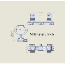 MONTAGE X ACCU PICATINNY 34 MM HAUT