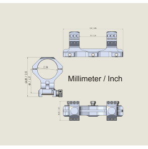 MONTAGE X ACCU PICATINNY 34 MM HAUT