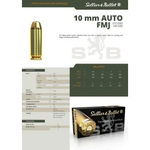 CARTOUCHES SB 10MM AUTO FMJ 180GR/11,7G*+
