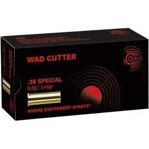MUNITIONS GECO 38 SPECIAL WAD CUTTER 146GR X50