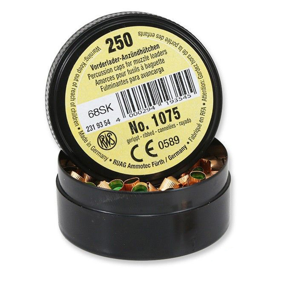 Amorces cannelées RWS pour pistolet poudre noire par 250| Armurerie Beau Repaire