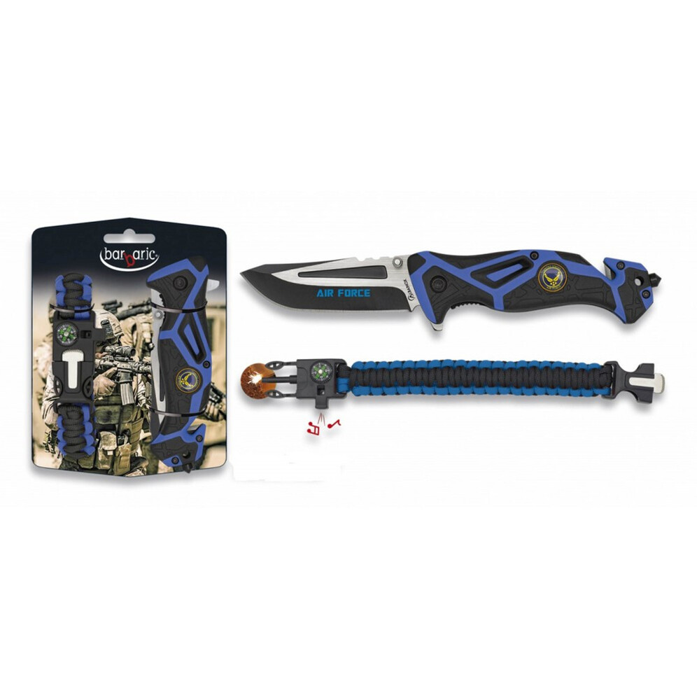 COUTEAU PLIANT MEDIC + BRACELET DE SURVIE PARACORDE