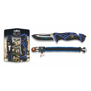 COUTEAU PLIANT MEDIC + BRACELET DE SURVIE PARACORDE