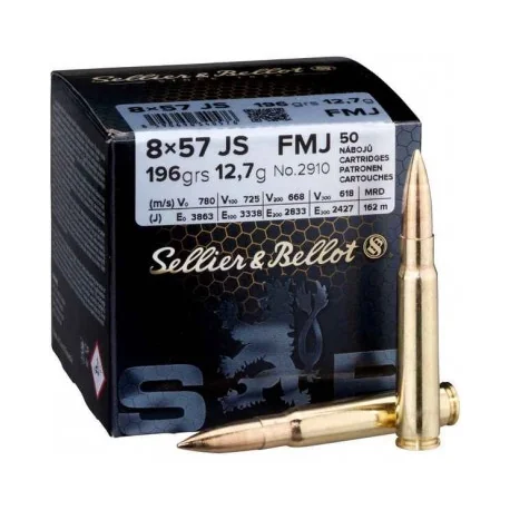 MUNITION S&B 8X57JS FMJ 12.7G X50