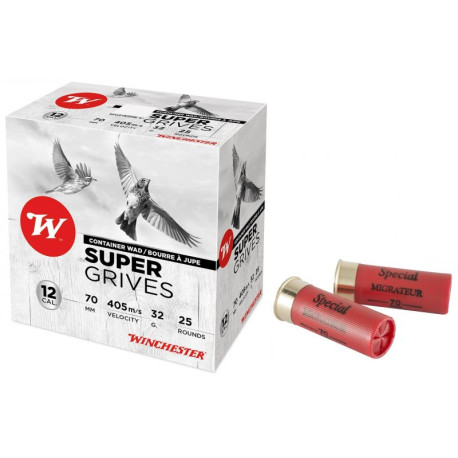 CARTOUCHES WINCHESTER SUPER GRIVES 12/70 32G PB9 X25