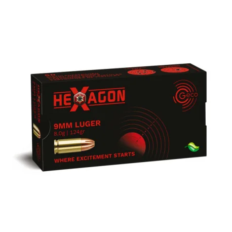 MUNITIONS GECO 9MM LUGER 8.0G 124GR HEXAGON