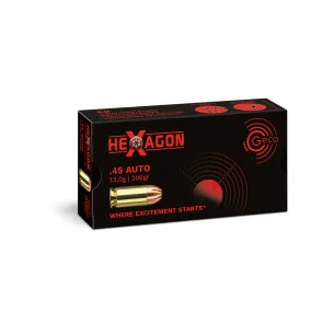 MUNITIONS GECO .45AUTO 13.0G 200GR HEXAGON X50