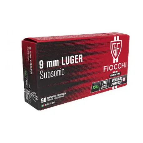 CARTOUCHES FIOCCHI C9 MM SUBSONIC BOITE DE 50