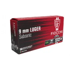 CARTOUCHES FIOCCHI C9 MM SUBSONIC BOITE DE 50