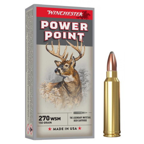 WINCHESTER cal. 270 Wsm Power Point 150 grains - 9.7 grammes /20 20 