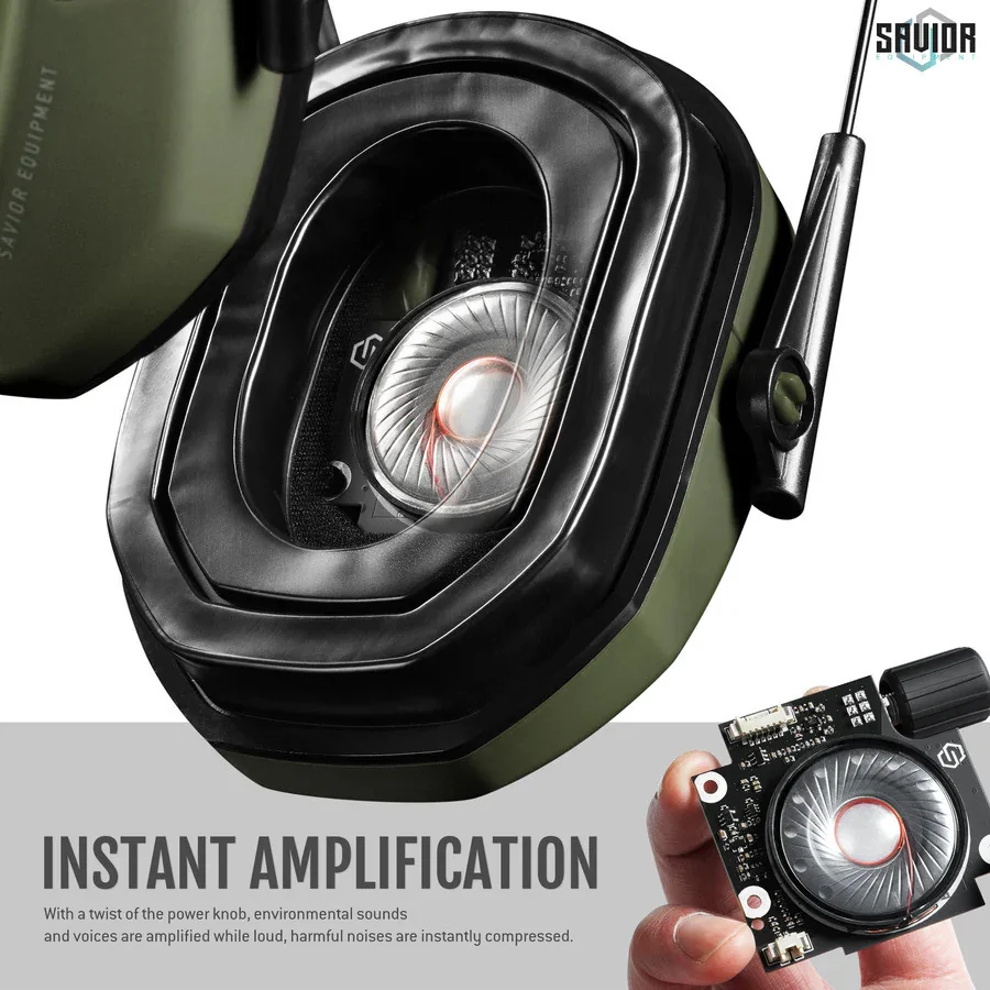 SAVIOR CASQUE ANTIBRUIT ELECTRONIQUES OD GREEN
