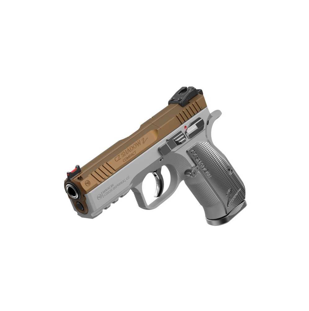 PISTOLET CZ SHADOW 2 COMPACT INDUSTRIAL GOLD 9×19 2 CHARGEURS