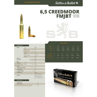 MUNITION SELLIER BELLOT 6.5CREEDMOOR 140 GRAINS FMJ