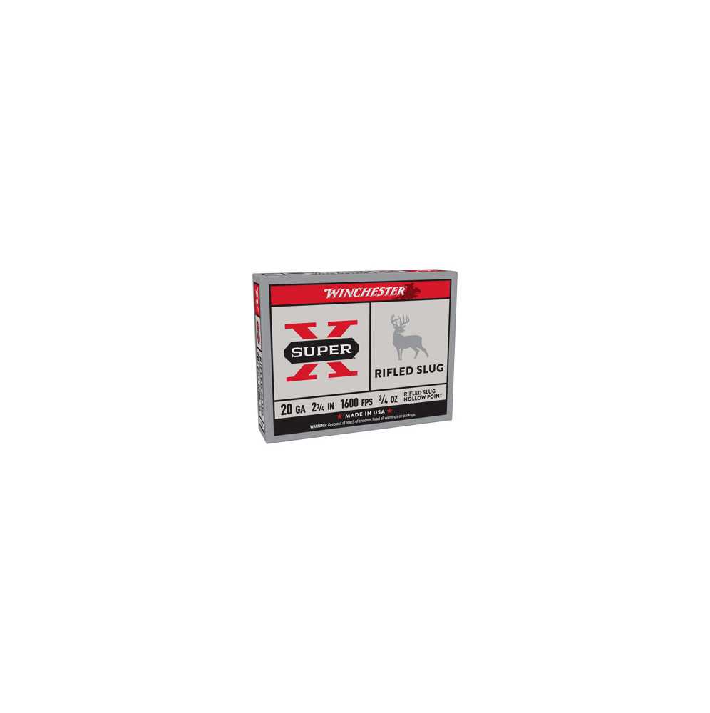 MUNITION SLUG SUPER-X RIFLED H.P CAL 20-70 21G X5 superx 2070