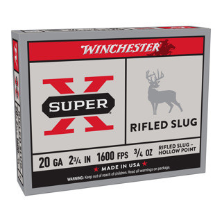 MUNITION SLUG SUPER-X RIFLED H.P CAL 20-70 21G X5 superx 2070
