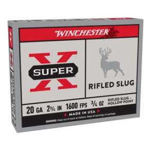 MUNITION SLUG SUPER-X RIFLED H.P CAL 20-70 21G X5 superx 2070