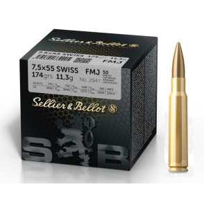 CARTOUCHES SELLIER BELLOT 7,5X55 SWISS FMJ X50