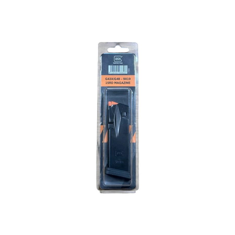 CHARGEUR GLOCK 43X 15 COUPS METAL ELEVATEUR ORANGE