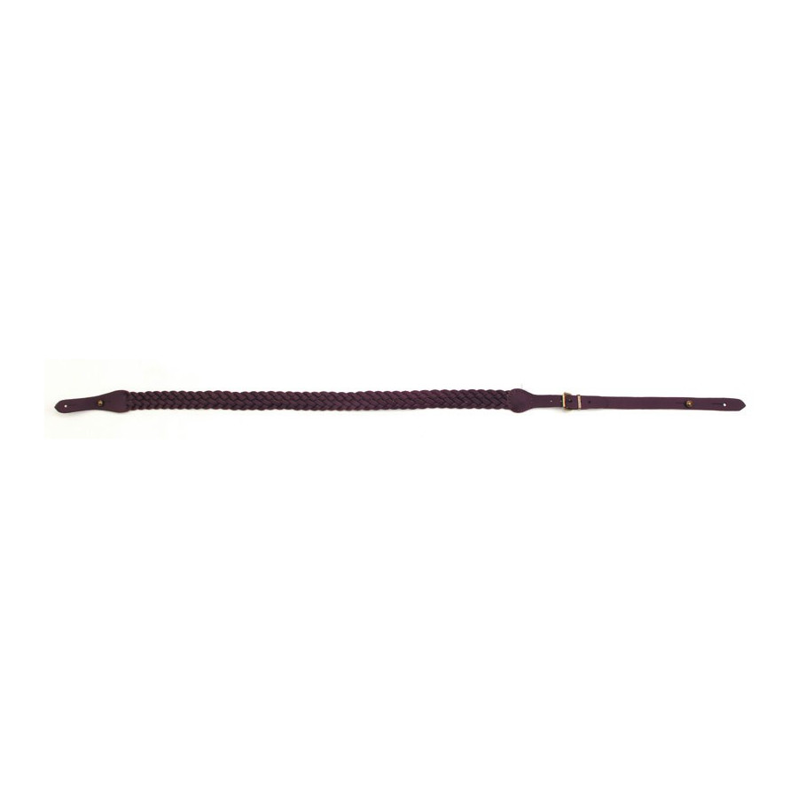 BRETELLE CUIR TRESSE MARRON - 1
