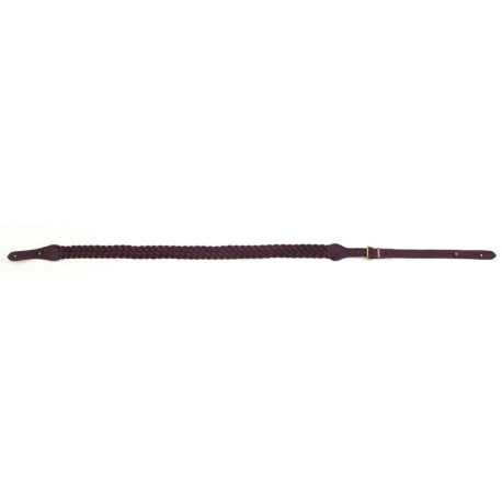 BRETELLE CUIR TRESSE MARRON - 1