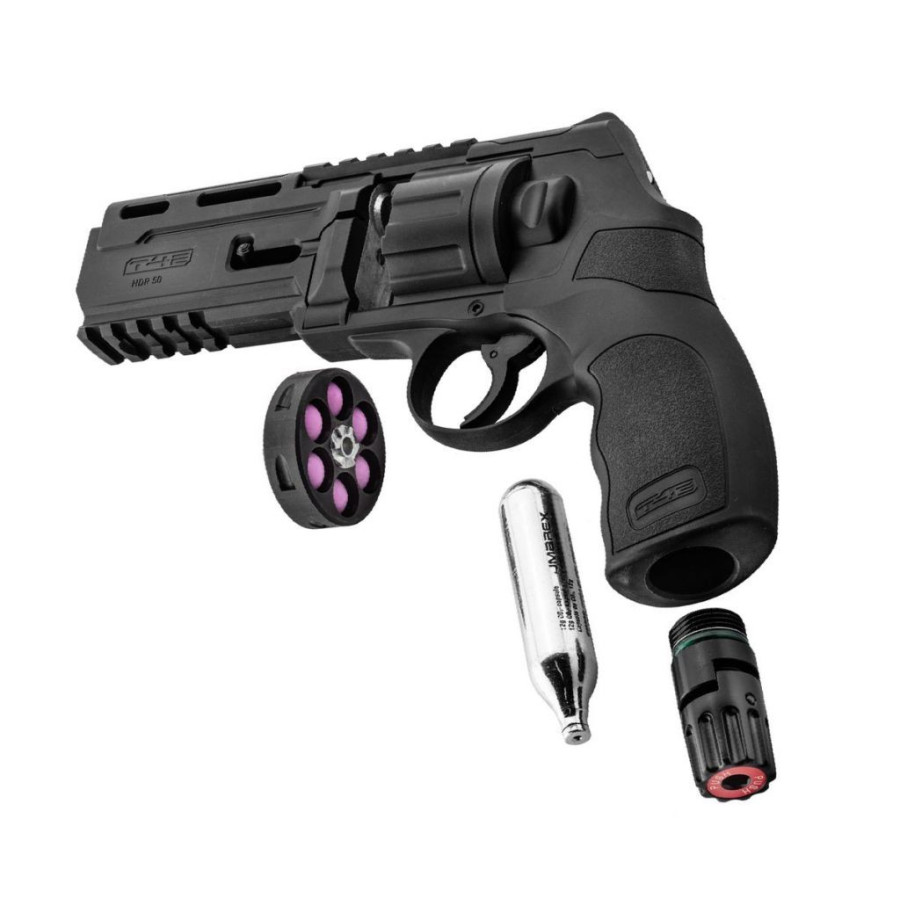 PACK Revolver CO2 T4E HDR 50 cal. 50 11J + 100 BILLES + 5 CARTOUCHES CO2 + MALETTE UMAREX - 6