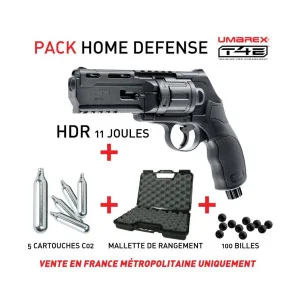 PACK Revolver CO2 T4E HDR 50 cal. 50 11J + 100 BILLES + 5 CARTOUCHES CO2 + MALETTE UMAREX - 1