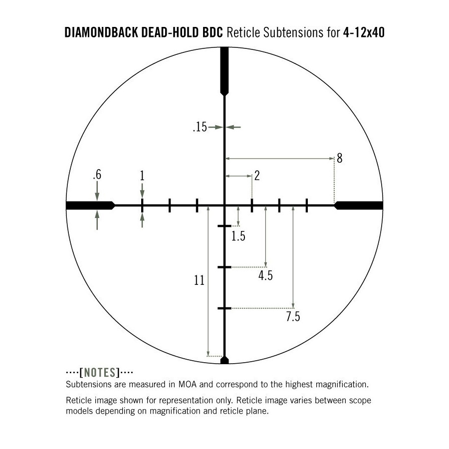 LUNETTE VORTEX DIAMONDBACK 4-12X40 SFP RETICULE BDC MOA VORTEX - 3