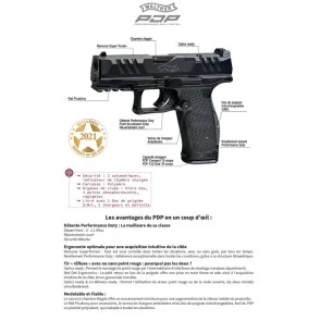 PISTOLET PDP COMPACT WALTHER 4" CAL 9X19 15 COUPS WALTHER - 4