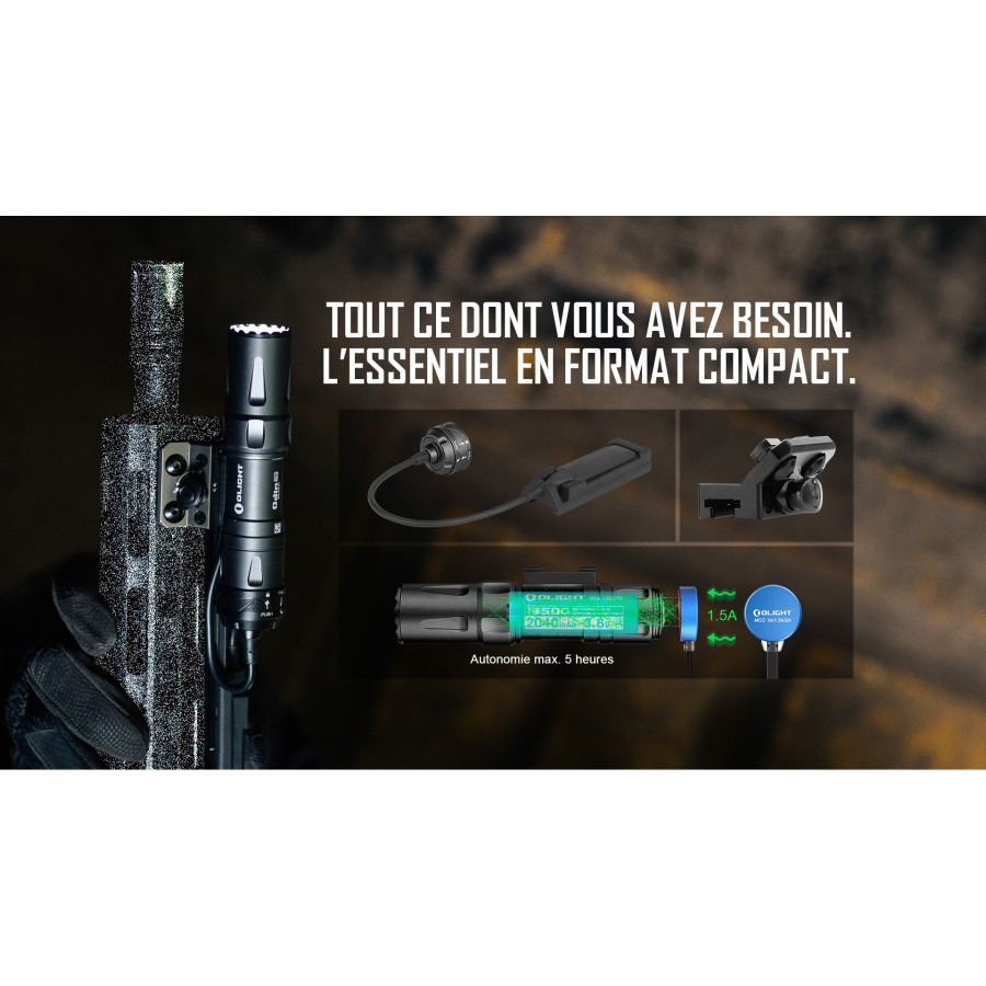 Lampe Tactique Olight Odin Mini sur M-LOK 1250 LUMENS NOIR OLIGHT - 5