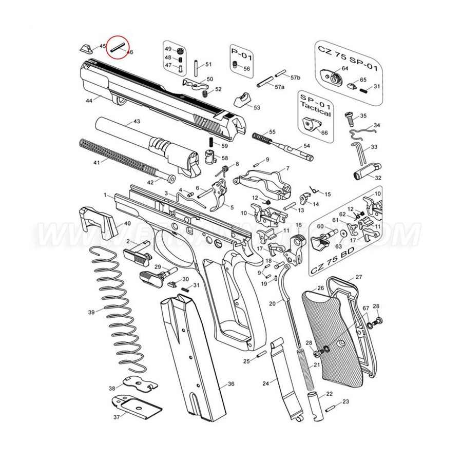 GOUPILLE DE GUIDON EEMANN TECH FRONT SIGHT PIN FOR CZ EEMANN - 3