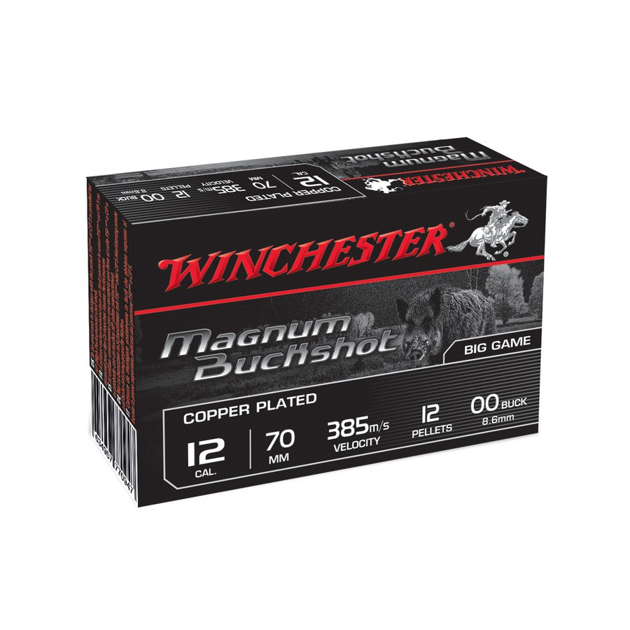 CHEVROTINES WINCHESTER MAGNUM BUCKSHOT Cuivrées HV 12/70 45g 12GR X5 WINCHESTER - 1
