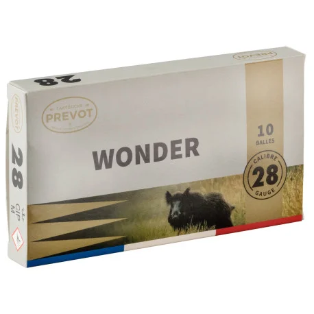 CARTOUCHE PRÉVOT À BALLE WONDER - CAL. 28/70