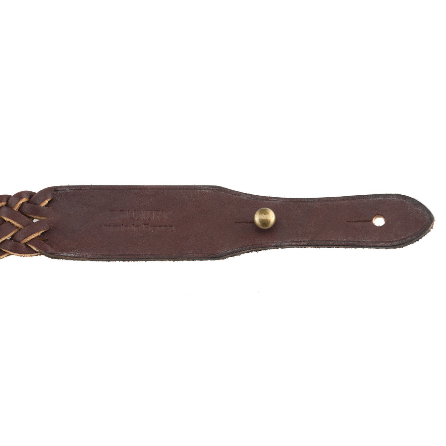 BRETELLE CUIR GRAS TRESSEE 7 BRINS - COUNTRY SELLE