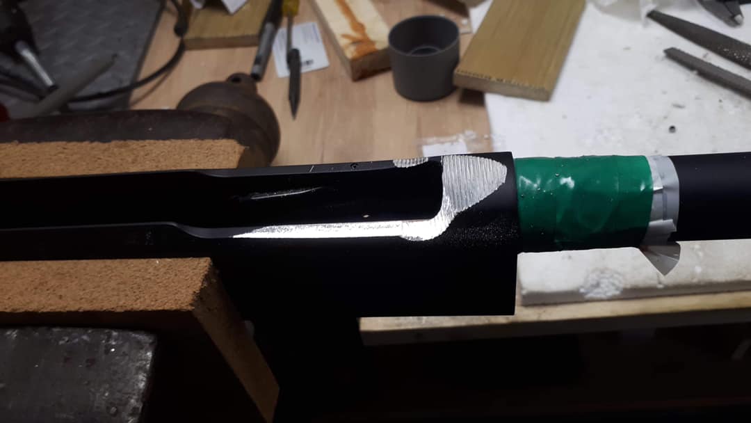 Modification puit de chargeur sur Benelli M2. Spécial speedload, shotgun. — photo